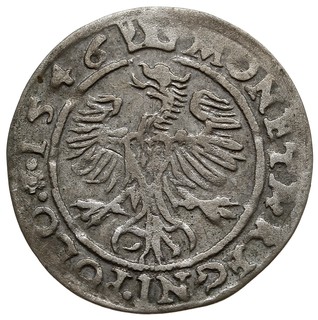 grosz 1546, Kraków, odmiana bez rozetek obok korony i z omyłkowym napisem SIGISMVND / .RIM.., rzadki, moneta z 13 aukcji WCN