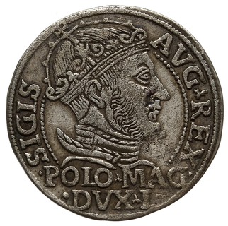 grosz na stopę polską 1547, Wilno, większa głowa króla, w dacie mała cyfra 4, Ivanauskas 5SA7-4, patyna