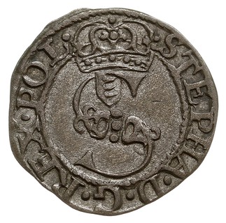 szeląg 1580, Olkusz, odmiana z herbem Jastrzębiec, T. 20, pięknie zachowany z ładną patyną, bardzo rzadka moneta z 10 aukcji WCN