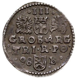 trojak 1598, Bydgoszcz, awers Iger B.98.5,d rewe