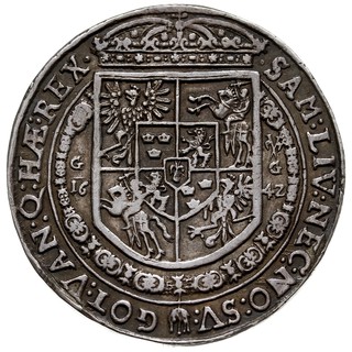 talar 1642, Bydgoszcz, srebro 28.43 g, Dav. 4329, T. 12, ładny egzemplarz ze starą patyną