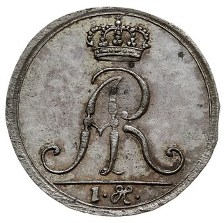 1 halerz (grosz), ( 1708/1710), Drezno, Aw: Monogram króla, Rw: Motyl (Parnassius Apollo -niepylak Apollo) z trzema parami skrzydeł, srebro 1.95 g, Kahnt 236, Powód wybicia całej serii monet z motylem nie jest do końca znany. W starszej literaturze numizmatycznej (Merseburger) przyjmowało się, że zostały one wyemitowane dla uczczenia hrabiny Cosel, piękne zachowany i rzadki