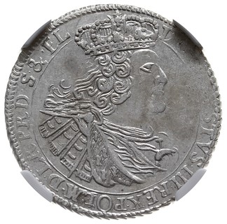 ort 1760, Gdańsk, wieniec nad tarczą herbową owalny, a powyżej nominał 1-8, Kahnt 725 -wariant b (duży wieniec nad tarczą herbową), moneta w pudełku NGC z certyfikatem AU 58, lekko niedobity, ale ładny