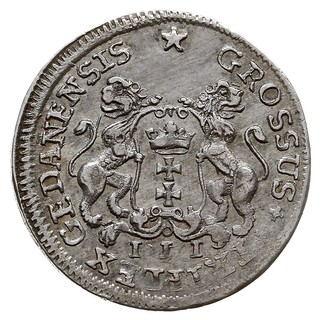 trojak 1755, Gdańsk, w czystym srebrze 2.02 g, Iger G.55.2.d (R5), Kahnt 733- wariant b, bardzo rzadki