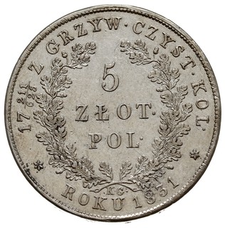 5 złotych 1831, Warszawa, Plage 272, moneta niej