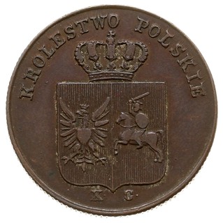 3 grosze 1831, Warszawa, odmiana z łapami Orła prostymi oraz z kropką po POLS, Iger PL.31.1.a (R), Plage 282, ciemna patyna