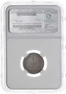 1 złoty 1835, Wiedeń, Plage 294, piękny egzemplarz w pudełku NGC z certyfikatem MS 62, patyna