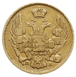 3 ruble = 20 złotych 1835, Petersburg, złoto 3.84 g, Plage 301, Bitkin 1076 (R)