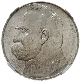 10 złotych 1936, Warszawa, Józef Piłsudski, Parchimowicz 124.c, moneta w pudełku NGC z certyfikatem MS 62, ładne, patyna
