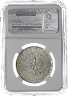 10 złotych 1939, Warszawa, Józef Piłsudski, Parchimowicz 124.f, moneta w pudełku NGC z certyfikatem MS 63, bardzo ładne, delikatna patyna