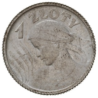 1 złoty 1924, Paryż, Kobieta z kłosami, Parchimowicz 107.a, bardzo ładna