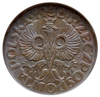 2 grosze 1936, Warszawa, Parchimowicz 102.k, bardzo ładnie zachowana moneta w pudełku NGC z certyfikatem MS 63 RB, patyna