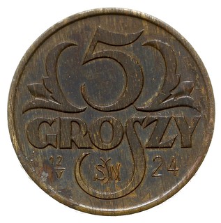5 groszy 1923, Warszawa, na rewersie data 12 IV 