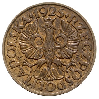 2 grosze 1925, Warszawa, na rewersie data 27 X 2