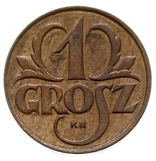 1 grosz 1923, Kings Norton, na rewersie litery K N, brąz 1.52 g, nakład 30 sztuk, Parchimowicz P-101.a, bardzo rzadkie i ładnie zachowane, moneta z 7 aukcji WCN
