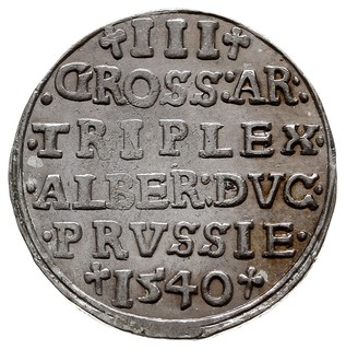 trojak 1540, Królewiec, odmiana napisu PRVSS, w 