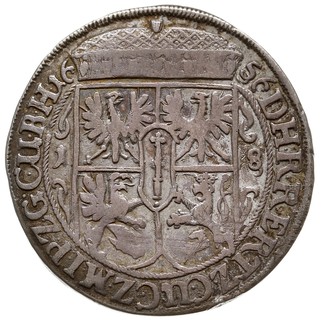 ort 1656, Królewiec, odmiana bez liter mincerza, Bahr. 1589, Schr. 1582, bardzo rzadki, drobne rysy w tle, patyna