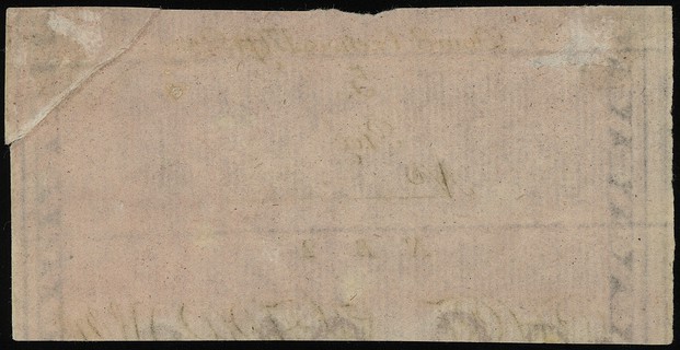 część grzbietowa (kupon kontrolny) do banknotu 5 złotych polskich 8.06.1794, seria N.B.2, numeracja 5352, Lucow 12 (R6) - ilustrowane w katalogu kolekcji, Miłczak - nie notuje, patrz A1, nie notowane, wielka rzadkość w idealnym stanie