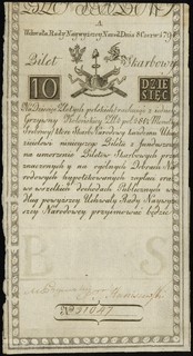 10 złotych polskich 8.06.1794, seria A, numeracja 31047, Lucow 17b (R2), Miłczak A2, bardzo ładnie zachowane