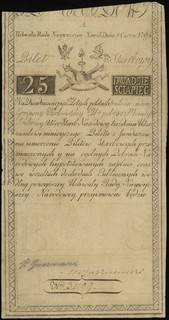 25 złotych polskich 8.06.1794, seria A, numeracja 31199, Lucow 24 (R1), Miłczak A3, ładnie zachowane