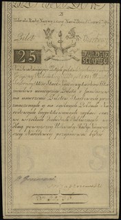 25 złotych polskich 8.06.1794, seria B, numeracja 30736, widoczny firmowy znak wodny, Lucow 25 (R2), Miłczak A3