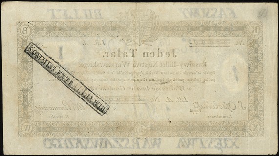 1 talar 1.12.1810, podpis komisarza \S. Ossoliński mpp, seria A