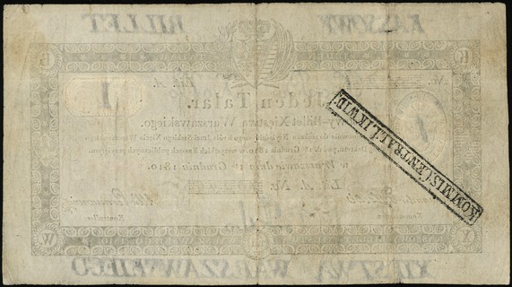 1 talar 1.12.1810, podpis komisarza \Aleksander 