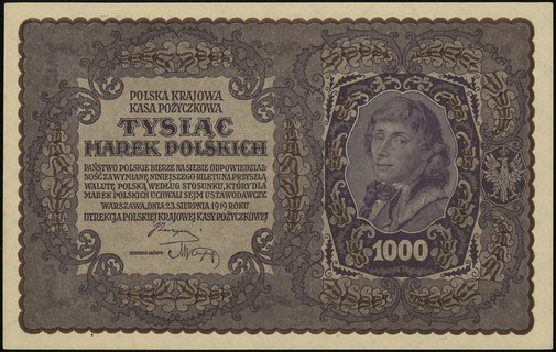 1.000 marek polskich 23.08.1919, seria I-AU, num