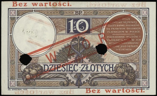 10 złotych 28.02.1919, seria S.4.A, numeracja 06