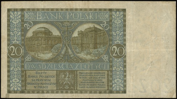 20 złotych 1.03.1926, seria W, numeracja 1822562