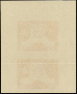 próba druku w kolorze czerwonym 2 rysunków stron głównych banknotu 100 złotych 9.11.1934, bez oznaczenia serii i numeracji, papier kremowy bez znaku wodnego, adnotacja ołówkiem kopiowym \N57 / Przerob. z , Lucow 671f - dołączone do kolekcji po wydrukowaniu katalogu
