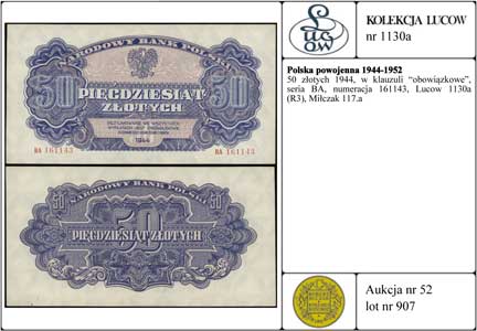 50 złotych 1944, w klauzuli \obowiązkowe, seria 