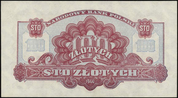 100 złotych 1944, w klauzuli \obowiązkowe, seria