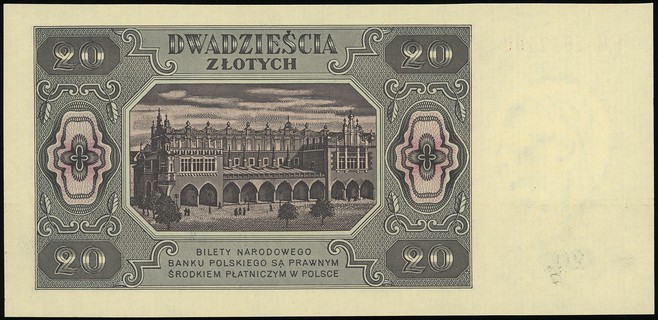 20 złotych 1.07.1948, seria FH, numeracja 7617400, Lucow 1272 (R0) - ilustrowane w katalogu kolekcji, Miłczak 137f