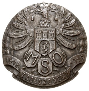 odznaka pamiątkowa Miejskiej Straży Obywatelskiej miasta Lwowa \Zasłużonemu\" 1919