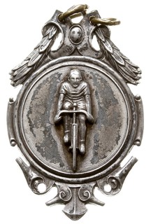 zestaw 4 odznak kolarskich WTC, - odznaka Nagroda / Pracownikom / Gazowni / I / 100 klm / 19 21/IX 1930. srebro złocone, 29 mm, punce na stronie głównej