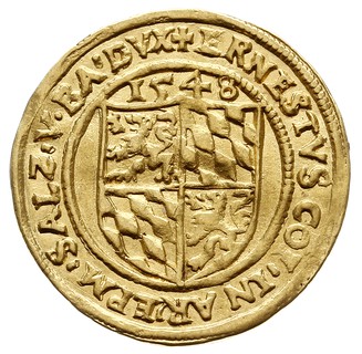 Ernest Herzog von Bayern 1540-1554, dukat 1548, złoto 3.50 g, Probszt 349, Zöttl 348