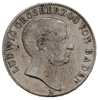 Ludwik 1818-1830, dwa guldeny 1822, Dav. 517, AKS 54, Thun 17, na rewersie rysy w tle, ale bardzo rzadkie