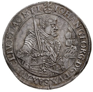 Jan Jerzy I 1615-1656, talar 1629 / HI, Drezno, srebro 29.02 g, Dav. 7601, Schnee 845, Kahnt 158b, miejscowa patyna