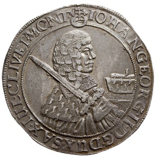Jan Jerzy II 1656-1680, talar (Erbländischer Taler) 1663, Drezno, srebro 29.13 g, Dav. 7617, Schnee 909, Merseb. 1174, Kahnt 388, bardzo ładny