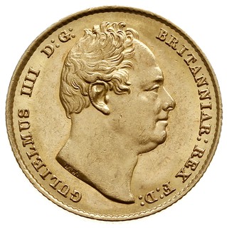 William IV 1830-1837, 1 suweren (funt) 1832, Londyn, złoto 7.99 g, Spink 3829B, Fr. 383, wyśmienity stan zachowania