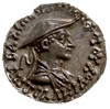 Baktria, Antyalcides 145-135 pne, drachma, mennica Panjhir, Aw: Popiersie w nakryciu głowy typu ka..