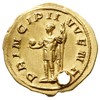 Filip II Arab 244-247, aureus, Aw: Popiersie w prawo, M IVL PHILIPPVS CAES, Rw: Cesarz z włócznią ..