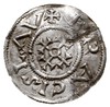 Brzetysław I 1037-1055, denar przed ok. 1050, Aw: Krzyż, BRACISLΛV, Rw: Postać z uniesionymi dłońm..
