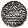 Ratyzbona /Regensburg/, Henryk II 985-995, denar 985-995, Aw: Dach kościoła, pod nim CVAL, wokoło ..