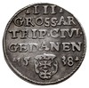 trojak 1538, Gdańsk, Iger G.39.1.g (R1), delikatna patyna