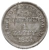 15 kopiejek = 1 złoty 1835, Warszawa, odmiana z dużymi cyframi daty oraz kropką po ZŁOTY i po daci..