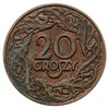 20 groszy 1938, Warszawa, brąz 2.85 g, nakład nieznany, Parchimowicz P-113, bardzo rzadkie, moneta..