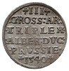 trojak 1540, Królewiec, odmiana napisu PRVSS, w przyszłym wydaniu katalogu Igera będzie to numer I..