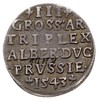 trojak 1543, Królewiec, odmiana napisu PRVSS, Ig